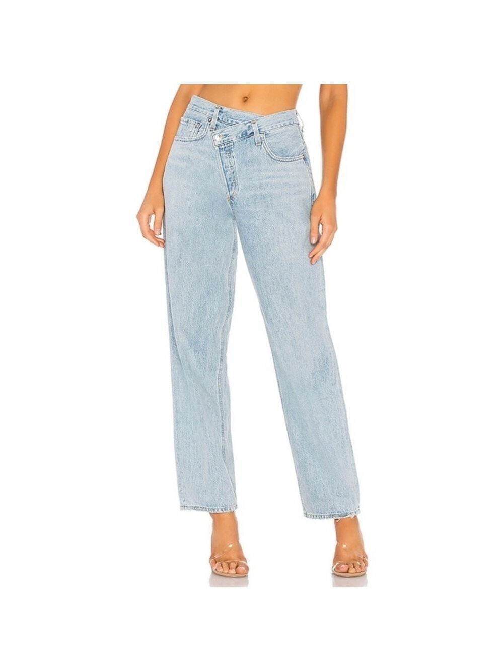 AGOLDE 100% cotton denim CRISS CROSS jeans in Suburbia A097-983 ALTERED 24 READ